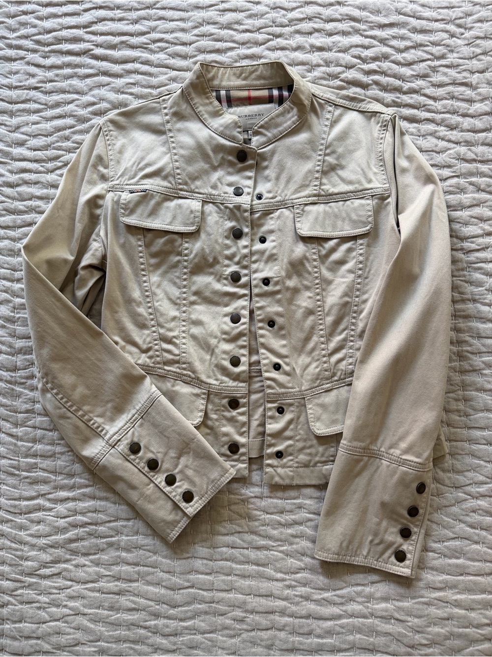 Burberry Beige Military-Style Utility Jacket